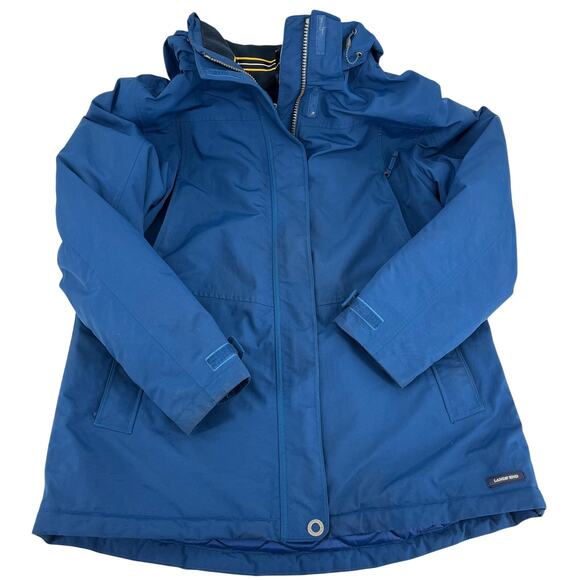 Land's End Youth 14-16 (L) Blue Insulated Waterproof Winter Hooded Coat - Picture 3 of 9